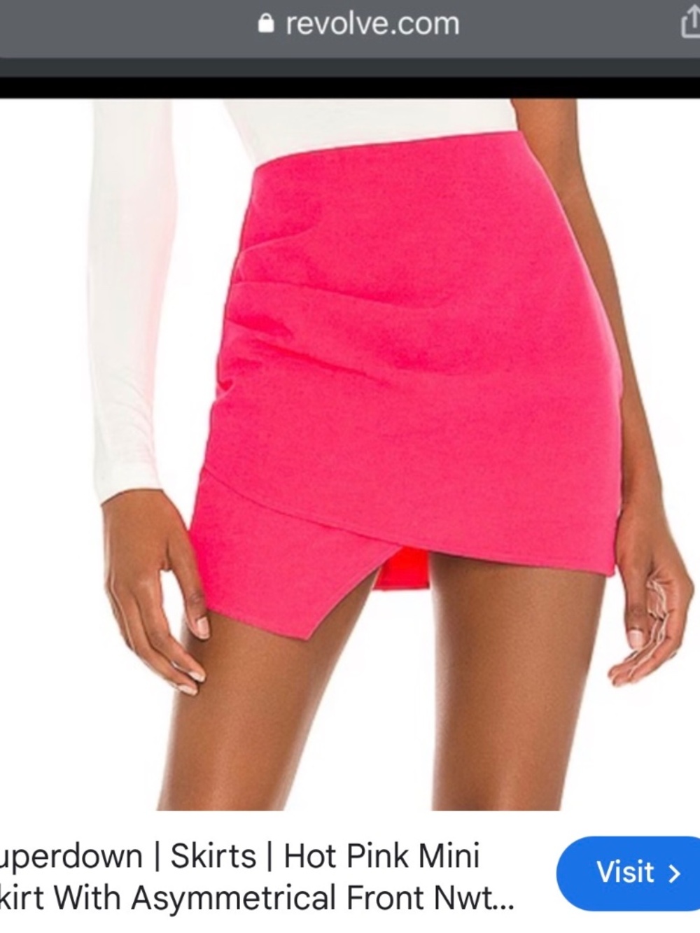 Superdown Hot Pink Asymmetrical Mini Skirt Skort XS